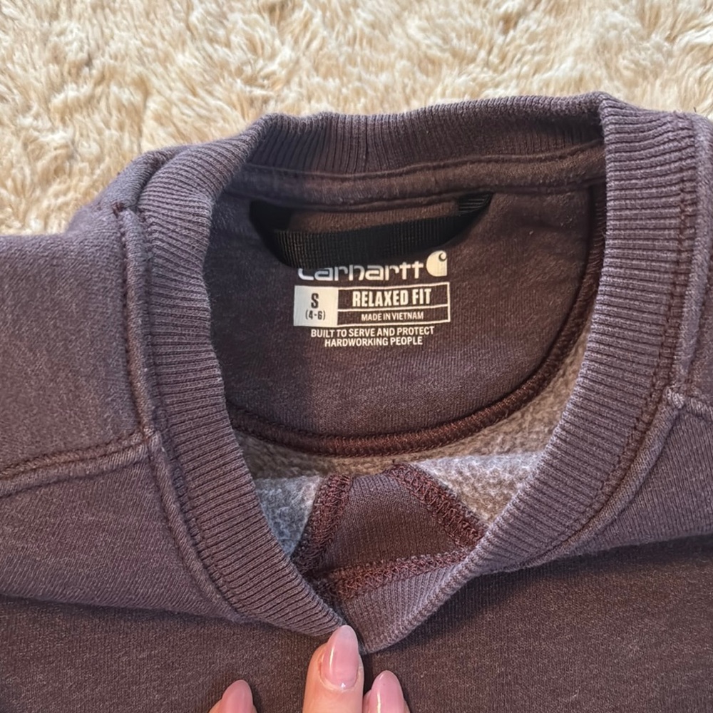 Carhartt Purple Crewneck Sweater with Ribbed Cuffs - Picture 4 of 5